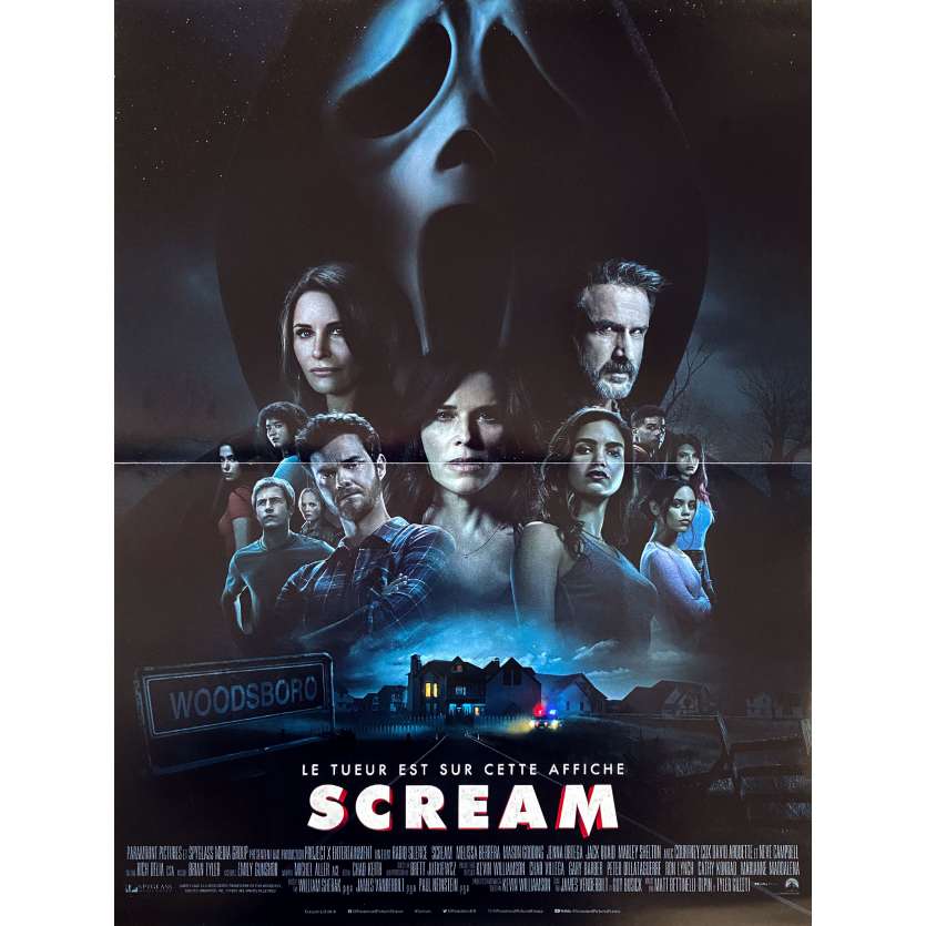 SCREAM 5 Affiche de cinéma- 40x54 cm. - 2022 - Neve Campbell, Courtney Cox