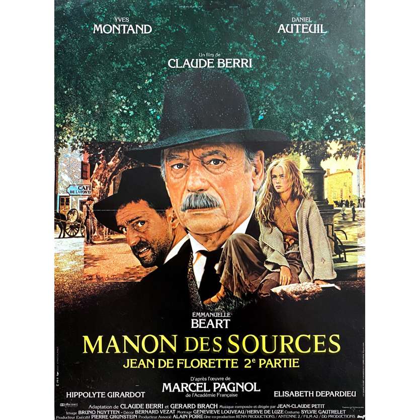 MANON OF THE SPRING Vintage Movie Poster- 15x21 in. - 1986 - Claude Berri, Yves Montand