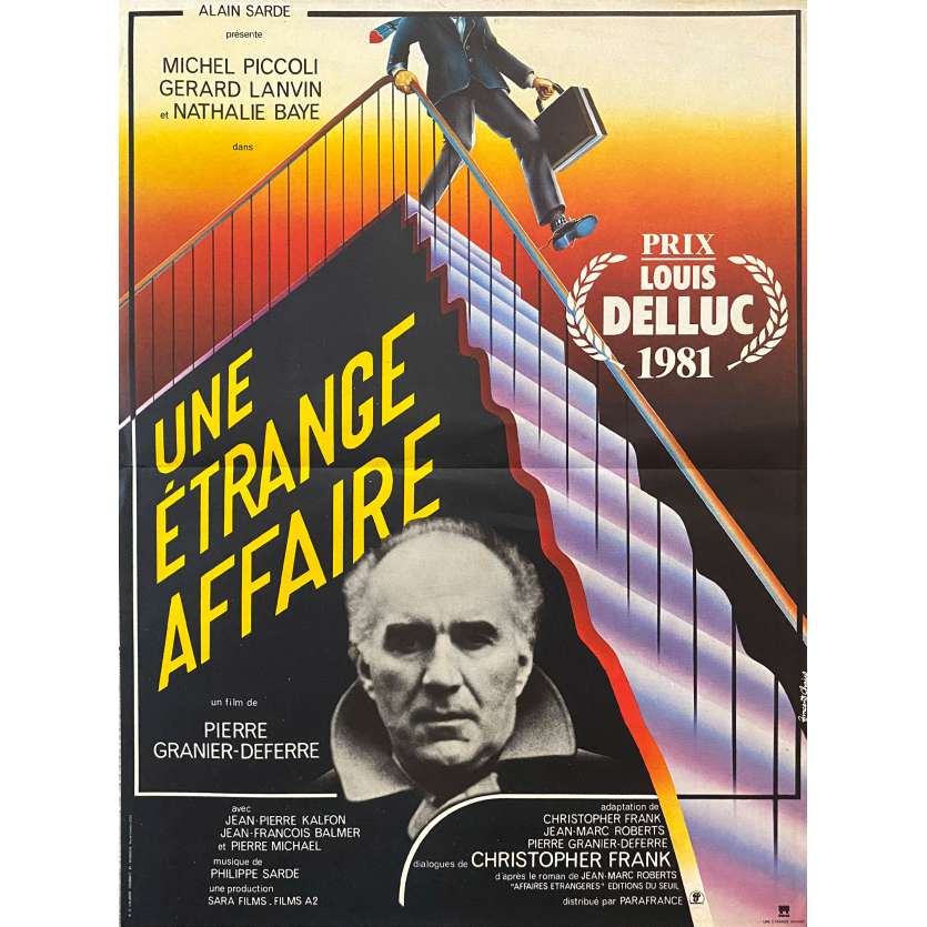 UNE ETRANGE AFFAIRE Affiche de cinéma- 40x54 cm. - 1981 - Michel Piccoli, Gérard Lanvin, Pierre Granier-Deferre