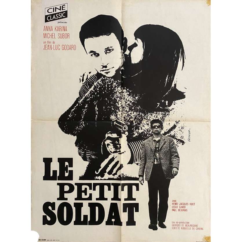 LE PETIT SOLDAT Vintage Movie Poster- 23x32 in. - 1963 - Jean-Luc Godard, Anna Karina