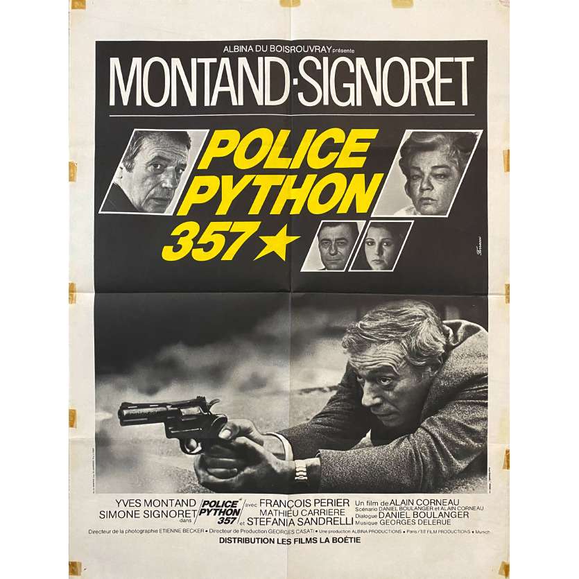 POLICE PYTHON 357 Vintage Movie Poster- 23x32 in. - 1976 - Alain Corneau, Yves Montand