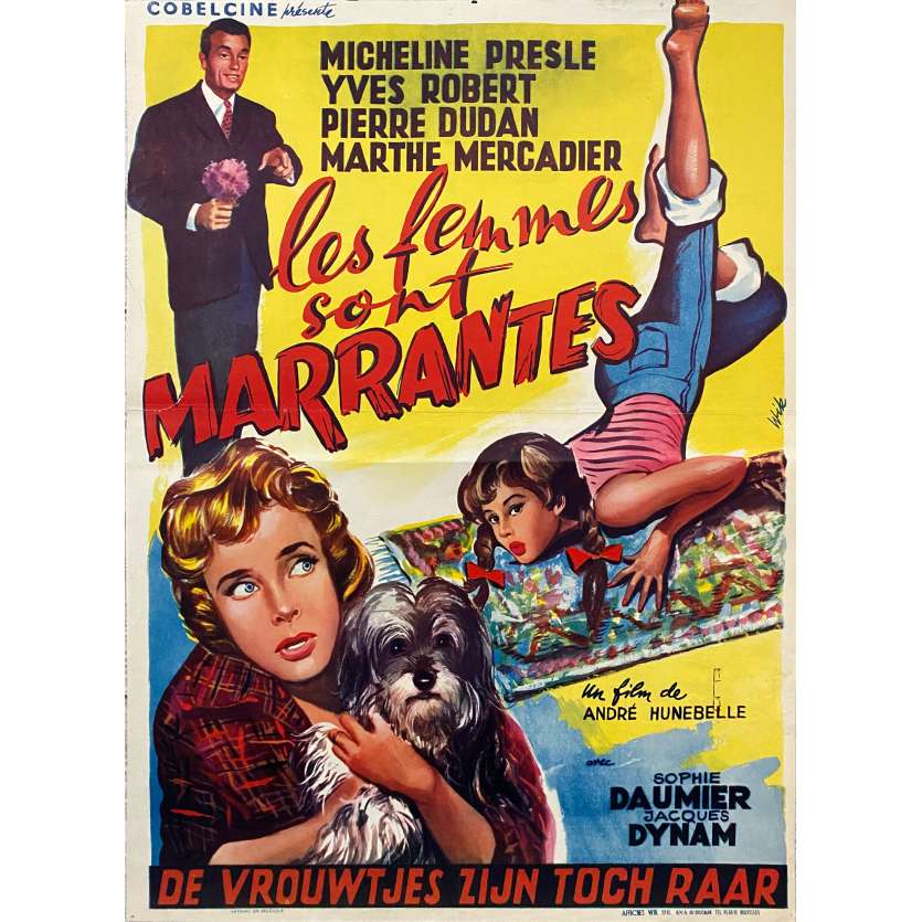WOMEN ARE TALKATIVE Vintage Movie Poster- 14x21 in. - 1958 - André Hunebelle, Micheline Presle