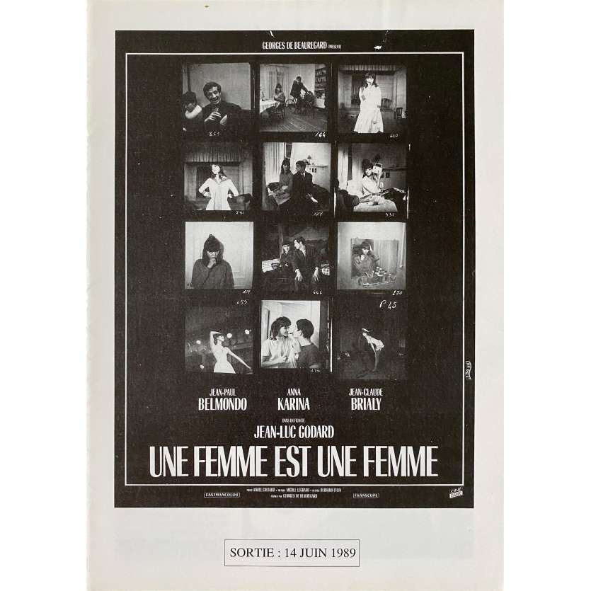 UNE FEMME EST UNE FEMME Synopsis 4p - 21x30 cm. - 1961/R1989 - Anna Karina, Jean-Luc Godard