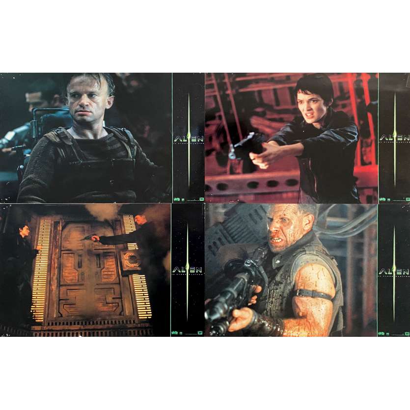 ALIEN RESURRECTION Vintage Lobby Cards x4 - 9x12 in. - 1997 - Jean-Pierre Jeunet, Sigourney Weaver