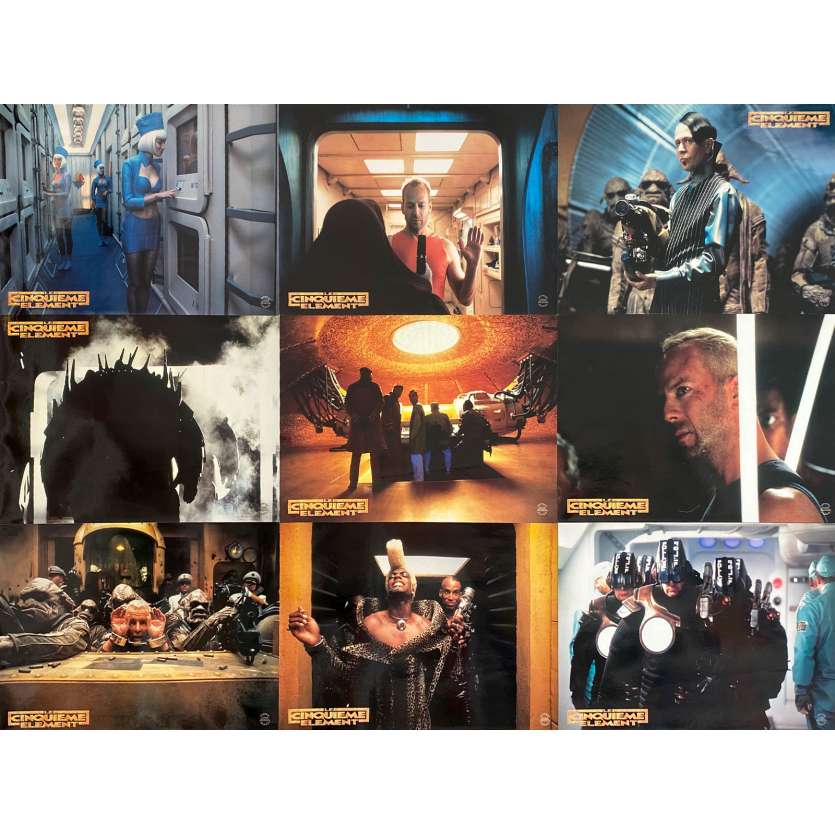 THE FIFTH ELEMENT Vintage Lobby Cards x9 - 9x12 in. - 1997 - Luc Besson, Bruce Willis