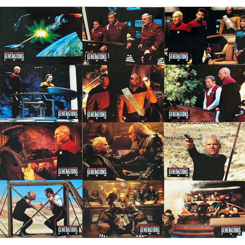 STAR TREK GENERATIONS Vintage Lobby Cards x12 - 9x12 in. - 1994 - David Carson, Patrick Stewart