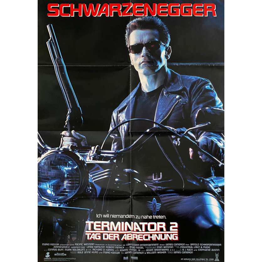 TERMINATOR 2 Vintage Movie Poster- 23x33 in. - 1992 - James Cameron, Arnold Schwarzenegger