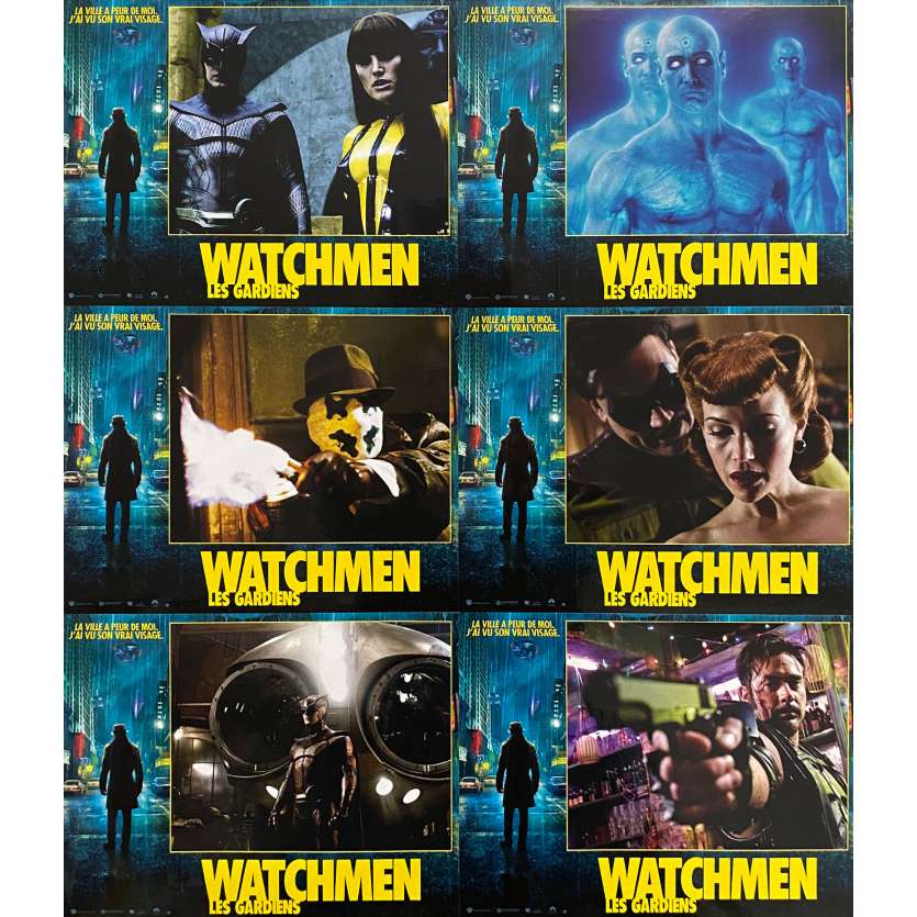 WATCHMEN Vintage Lobby Cards x6 - 9x12 in. - 2009 - Zack Snyder, Patrick Wilson