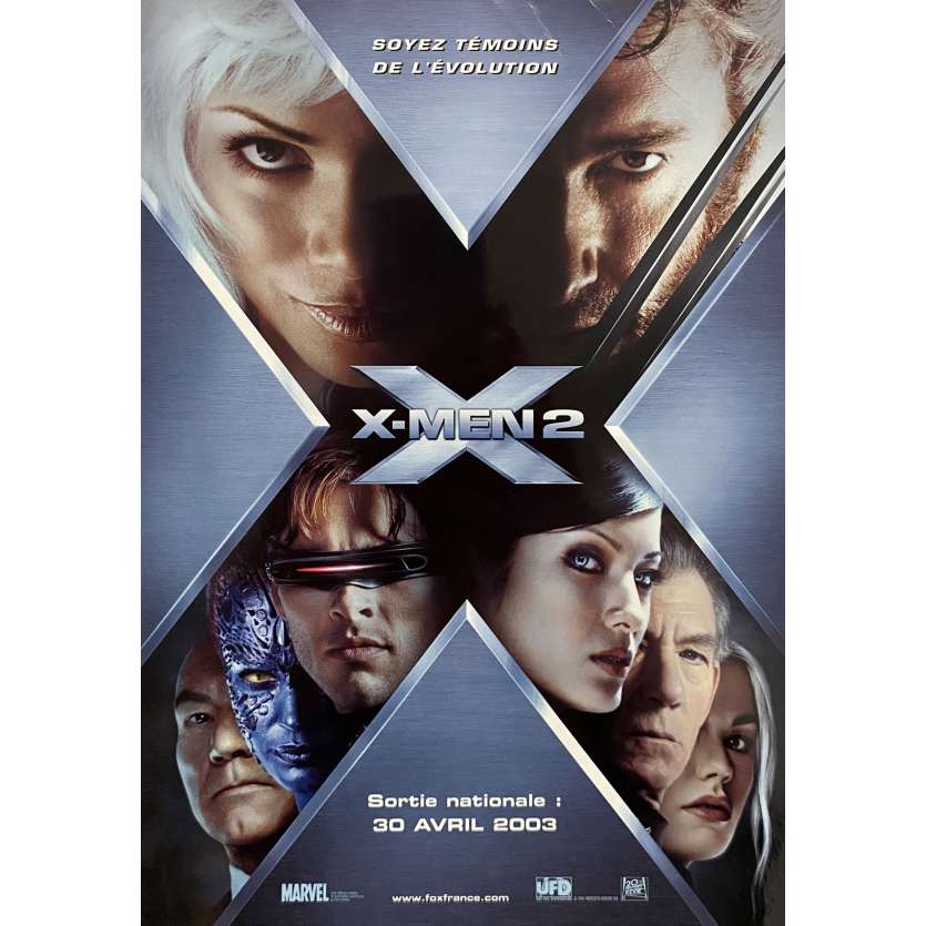 X2 X-MEN UNITED Vintage Herald- 9x12 in. - 2003 - Bryan Singer, Hugh Jackman