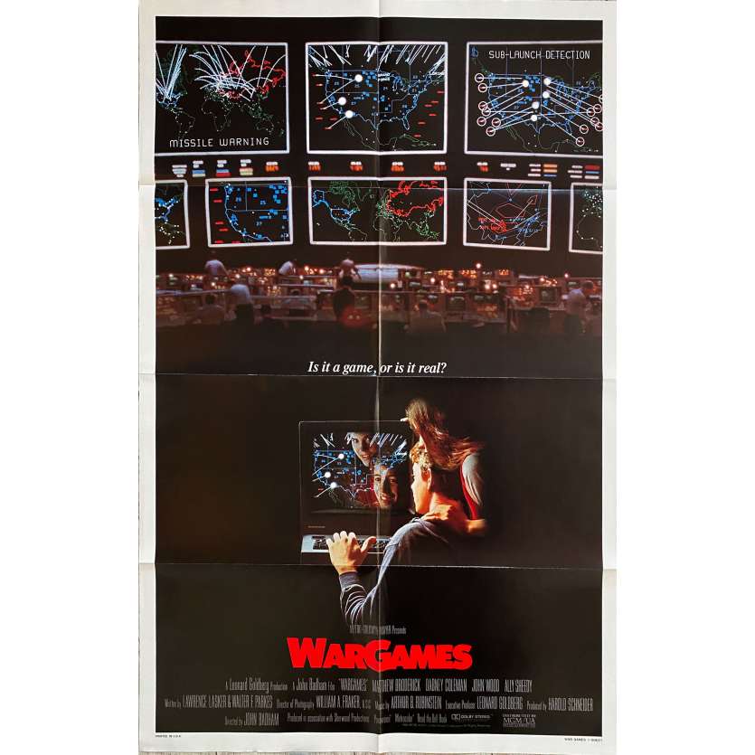WAR GAMES Original Movie Poster- 27x40 in. - 1983 - John Badham, Matthew Broderick