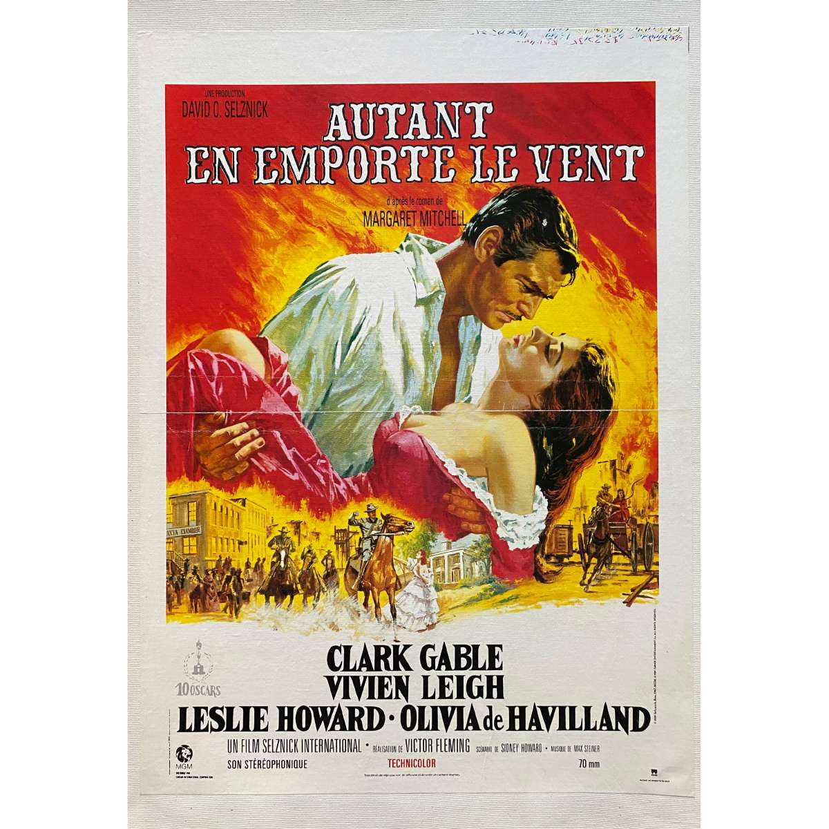 Affiche de film entoilée française de AUTANT EN EMPORTE LE VENT