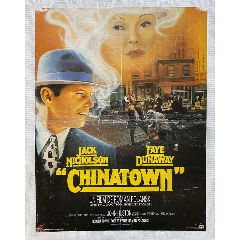 CHINATOWN Affiche de film entoilée- 40x60 cm. - 1974/R1980 - Jack Nicholson, Roman Polanski