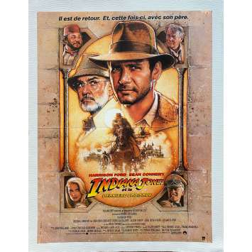 INDIANA JONES AND THE LAST CRUSADE Linenbacked Movie Poster- 15x21 in. - 1989 - Steven Spielberg, Harrison Ford