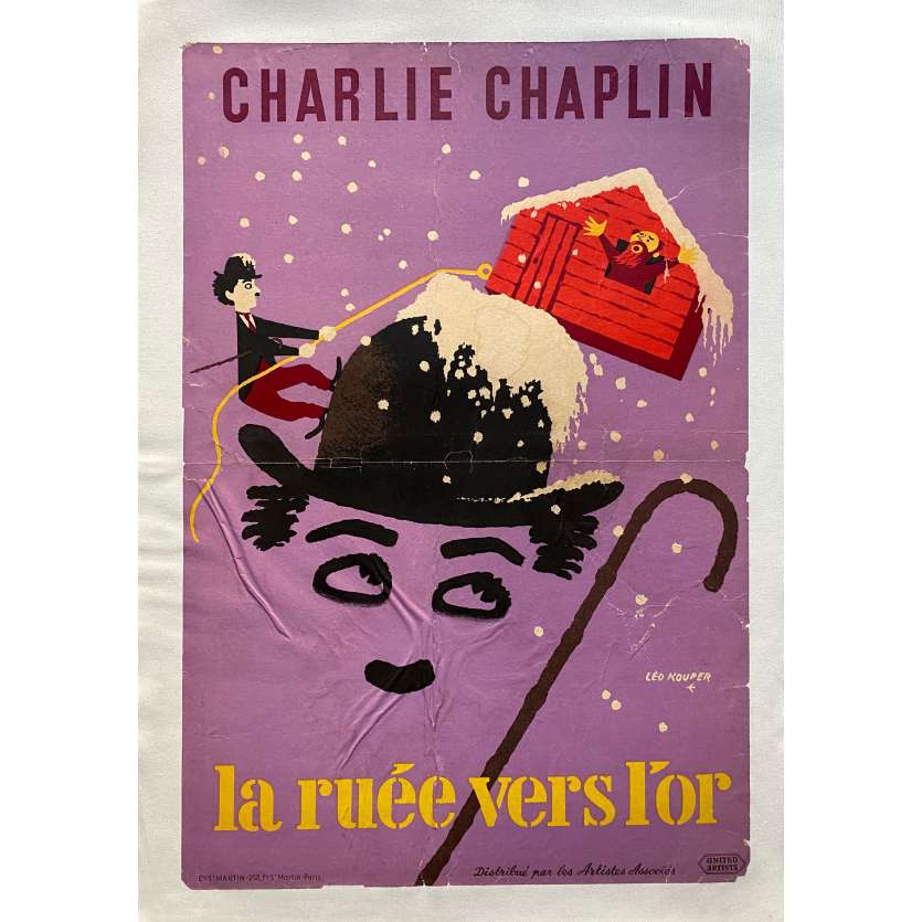 THE GOLD RUSH Linenbacked Movie Poster- 15x21 in. - 1925/R1950 - Charles Chaplin, Mack Swain