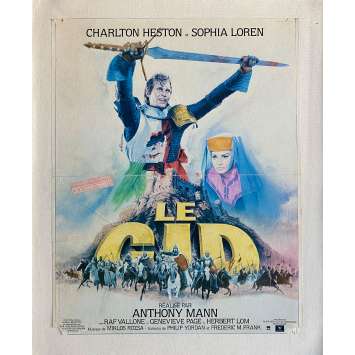 EL CID Linenbacked Movie Poster- 15x21 in. - 1961 - Anthony Mann, Charlton Heston, Sophia Loren