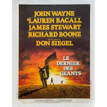 LE DERNIER DES GEANTS Affiche de film entoilée- 40x60 cm. - 1976 - John Wayne, Don Siegel