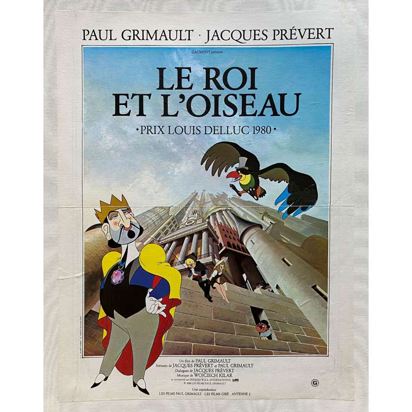 THE KING OF THE MOCKINGBIRD Linenbacked Movie Poster- 15x21 in. - 1980 - Paul Grimault, Jean Martin