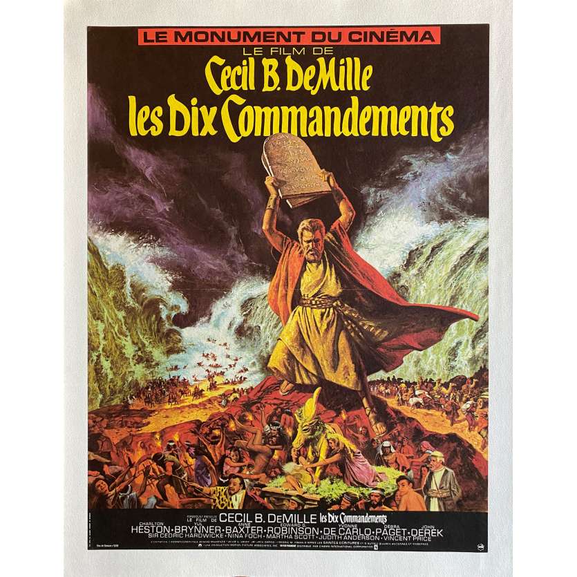LES DIX COMMANDEMENTS Affiche de film entoilée- 40x60 cm. - 1956 - Charlton Heston, Cecil B. DeMille