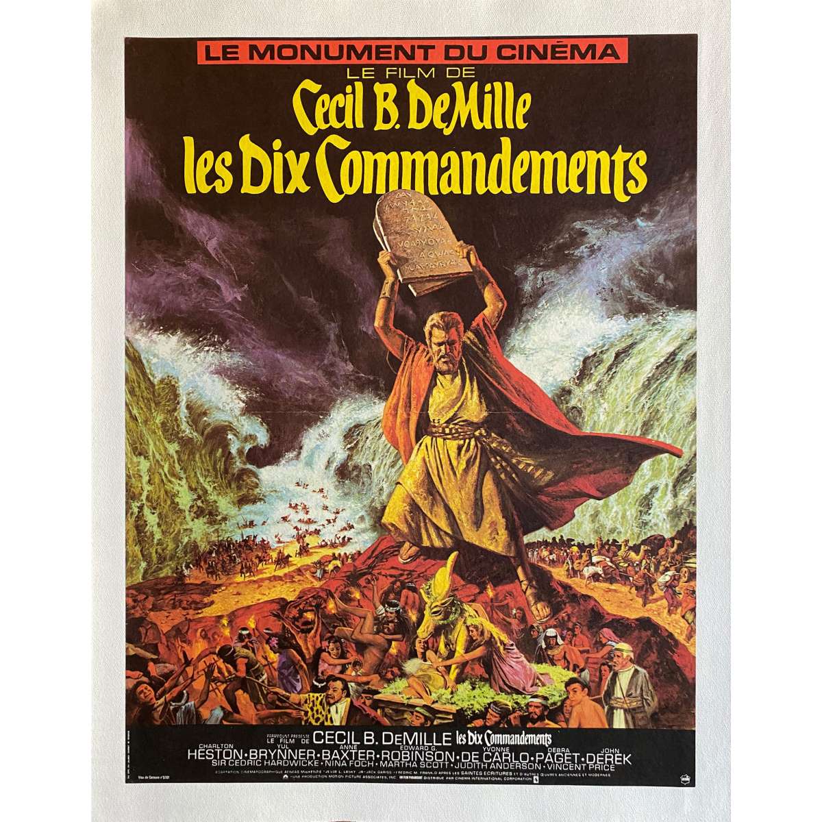 The Ten Commandments French Linenbacked Movie Poster 15x21 In 1956
