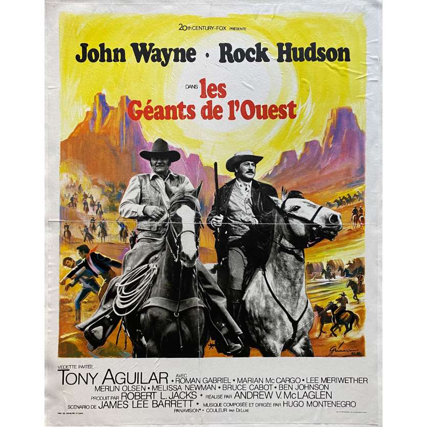 THE UNDEFEATED Linenbacked Movie Poster- 15x21 in. - 1969 - Andrew V. McLaglen, John Wayne