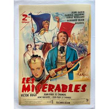 LES MISERABLES 2EME EPOQUE Affiche de film entoilée- 40x60 cm. - 1958 - Jean Gabin, Jean-Paul Le Chanois