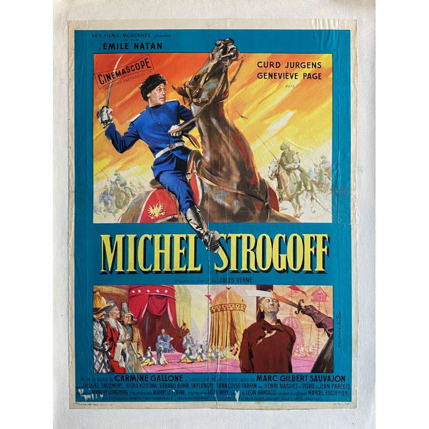 MICHEL STROGOFF Affiche de film entoilée- 40x60 cm. - 1956 - Curd Jurgens, Carmine Gallone