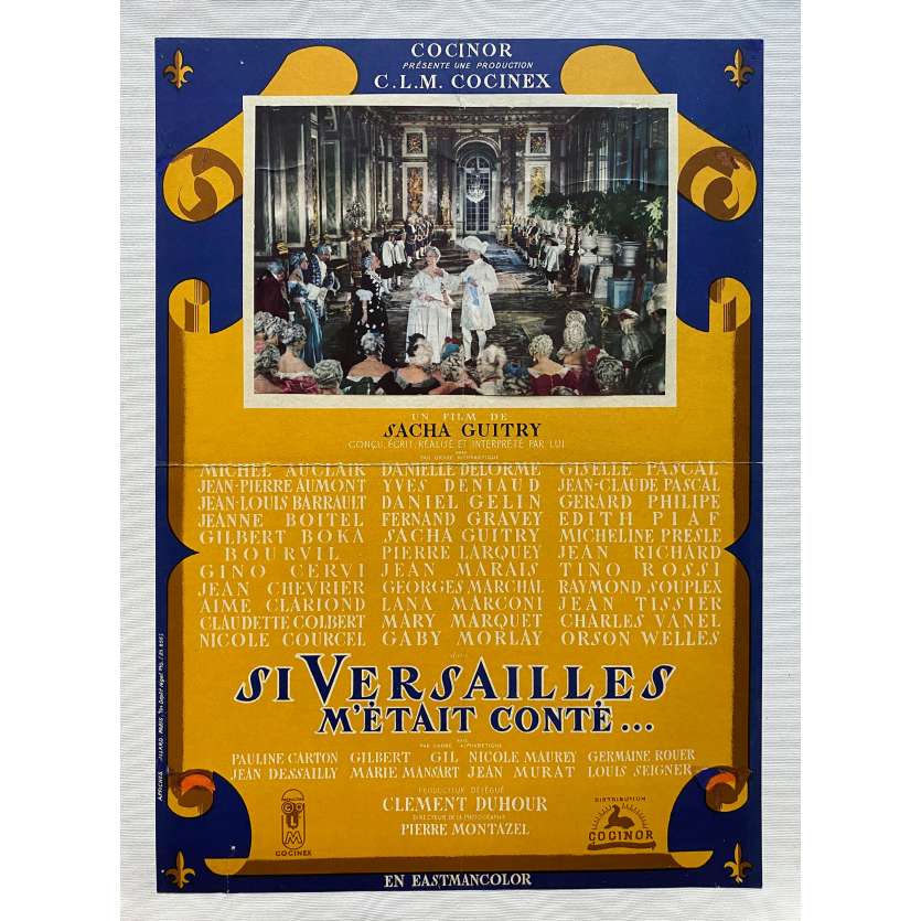 ROYAL AFFAIRS IN VERSAILLES Linenbacked Movie Poster- 15x21 in. - 1954 - Sacha Guitry, Michel Auclair