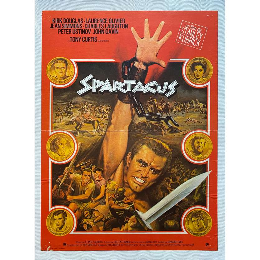 SPARTACUS Linenbacked Movie Poster- 15x21 in. - 1960 - Stanley Kubrick, Kirk Douglas