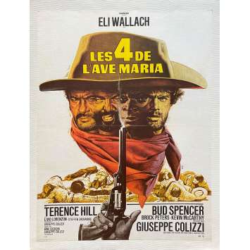 LES 4 DE L'AVE MARIA Affiche de film entoilée- 40x60 cm. - 1968 - Terence Hill, Bud Spencer, Giuseppe Colizzi