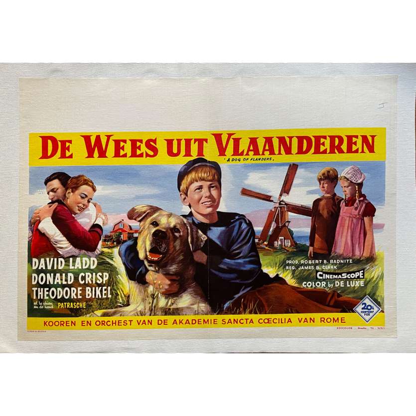 A DOG OF FLANDERS Affiche de film entoilée- 35x55 cm. - 1960 - David Ladd, James B. Clark