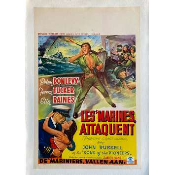 FIGHTING COAST GUARD Linenbacked Movie Poster- 14x21 in. - 1951 - Joseph Kane, Brian Donlevy