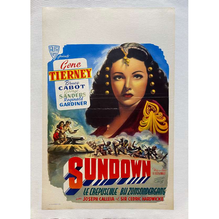 CREPUSCULE Affiche de film entoilée- 35x55 cm. - 1941/R1950 - Gene Tierney, Henry Hathaway