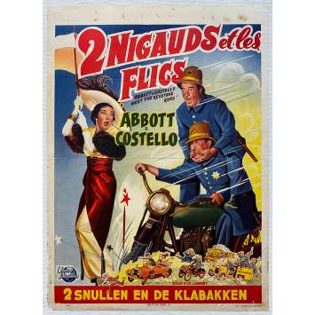 DEUX NIGAUDS ET LES FLICS Affiche de film entoilée- 35x55 cm. - 1955 - Bud Abbott, Charles Lamont