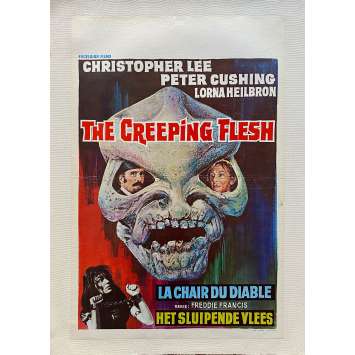 LA CHAIR DU DIABLE Affiche de film entoilée- 35x55 cm. - 1973 - Christopher Lee, Peter Cushing, Freddie Francis