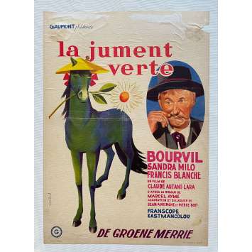 THE GREEN MARE Linenbacked Movie Poster- 14x21 in. - 1959 - Claude Autant-Lara, Bourvil, Francis Blanche
