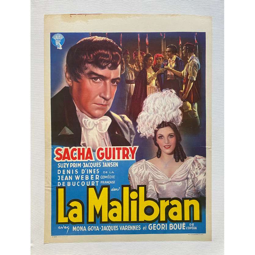 LA MALIBRAN Affiche de film entoilée- 35x55 cm. - 1944 - Geori-Boué, Sacha Guitry