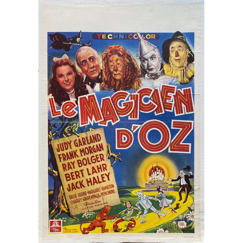 LE MAGICIEN D'OZ Affiche de film entoilée- 35x55 cm. - 1939/R1980 - Judy Garland, Victor Fleming