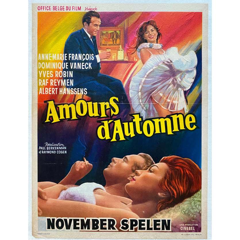 AMOUR D'AUTOMNE Linenbacked Movie Poster- 14x21 in. - 1962 - Paul Berkenman, Anne-Marie François