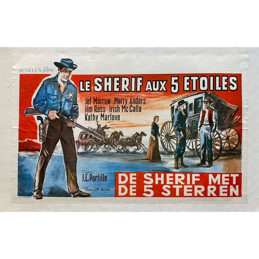 LE SHERIF AUX 5 ETOILES Affiche de film entoilée- 35x55 cm. - 1960 - Jeff Morrow, Jorge López Portillo