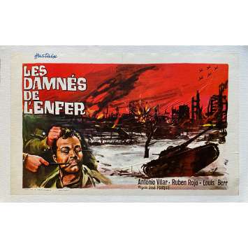 LES DAMNES DE L'ENFER Affiche de film entoilée- 35x55 cm. - 1956 - Antonio Vilar, José María Forqué