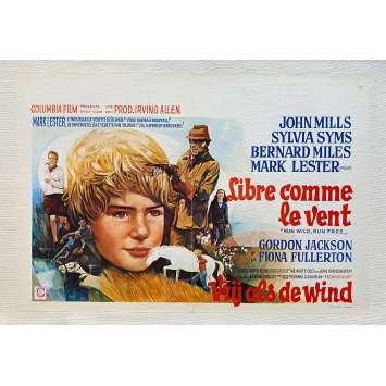 RUN WILD RUN FREE Linenbacked Movie Poster- 14x21 in. - 1969 - Richard C. Sarafian, John Mills