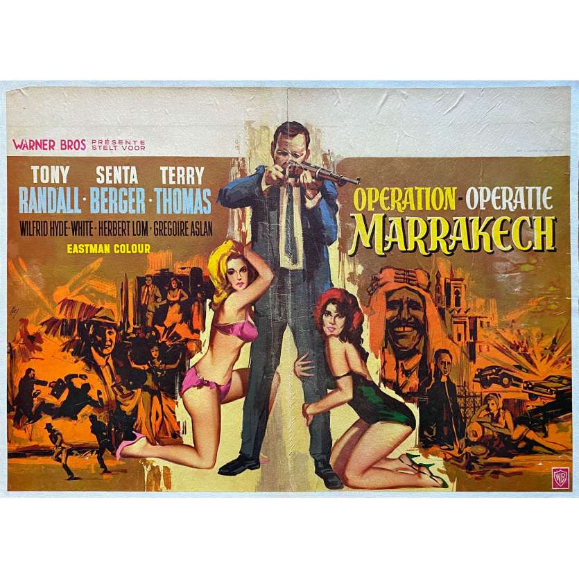 OUR MAN IN MARRAKESH Linenbacked Movie Poster- 14x21 in. - 1966 - Don Sharp, Tony Randall