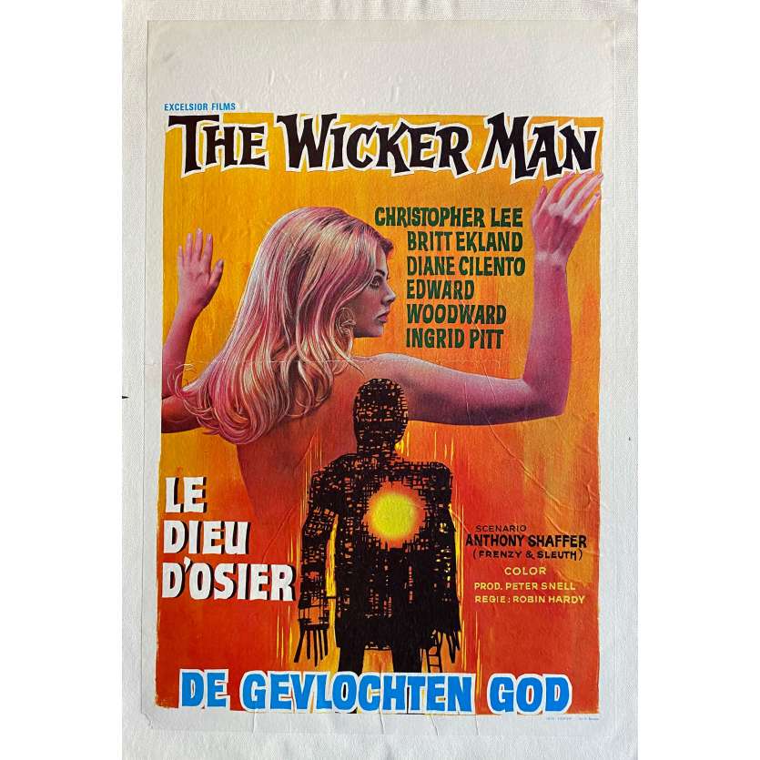 THE WICKER MAN Affiche de film entoilée- 35x55 cm. - 1973 - Christopher Lee, Robin Hardy