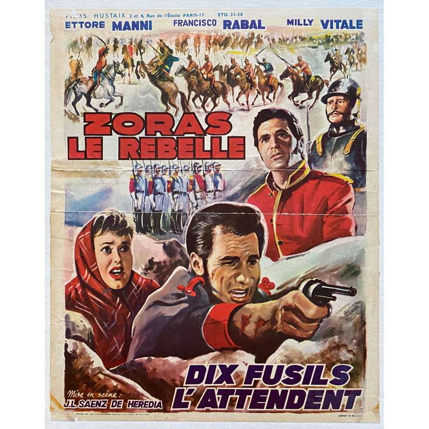 TEN READY RIFLES Linenbacked Movie Poster- 14x21 in. - 1959 - José Luis Sáenz de Heredia, Francisco Rabal