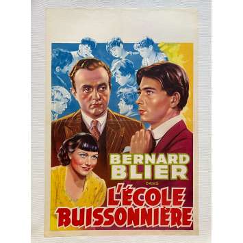 L'ECOLE BUISSONNIERE Affiche de film entoilée- 35x55 cm. - 1949 - Bernard Blier, Jean-Paul Le Chanois