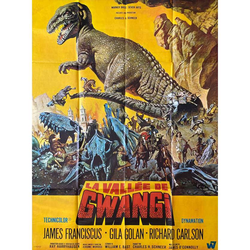 THE VALLEY OF GWANGI Original Movie Poster- 47x63 in. - 1969 - Ray Harryhausen, James Franciscus