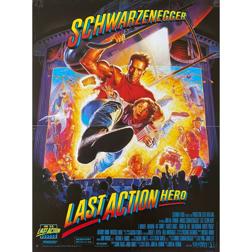 LAST ACTION HERO Original Movie Poster- 15x21 in. - 1993 - John McTiernan, Arnold Schwarzenegger