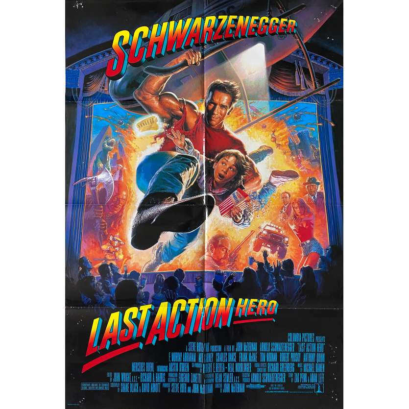 LAST ACTION HERO Affiche de film- 69x104 cm. - 1993 - Arnold Schwarzenegger, John McTiernan