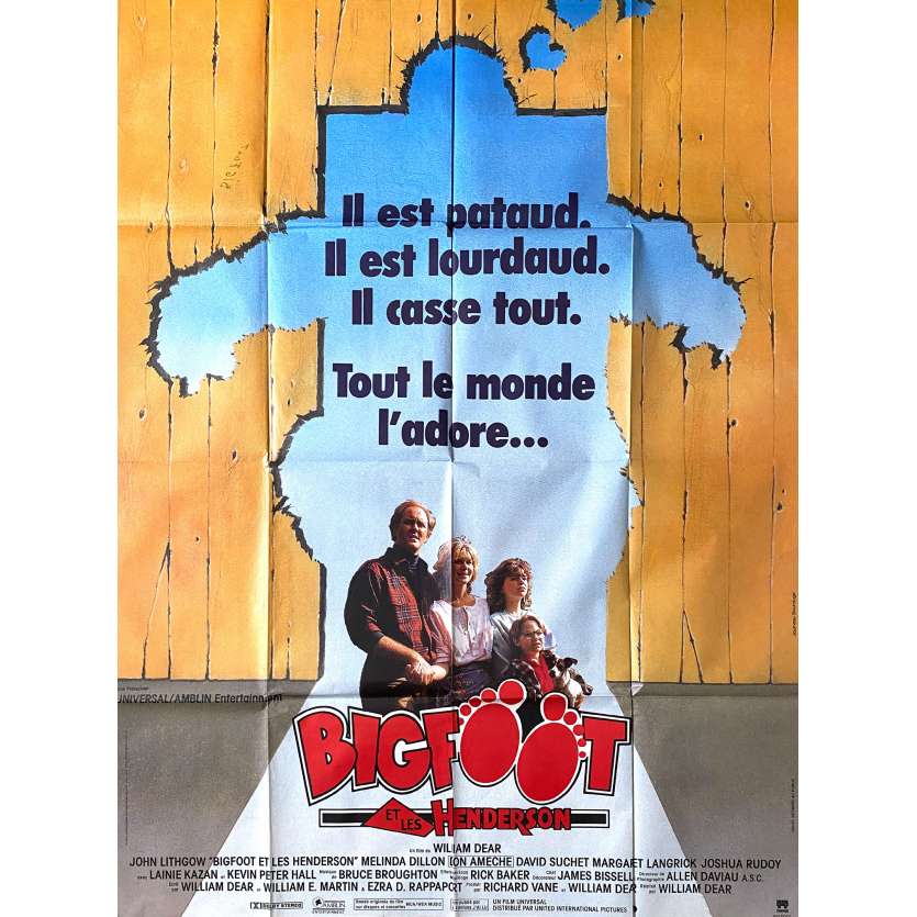 BIGFOOT ET LES HENDERSON Affiche de cinéma- 120x160 cm. - 1987 - John Lithgow, William Dear