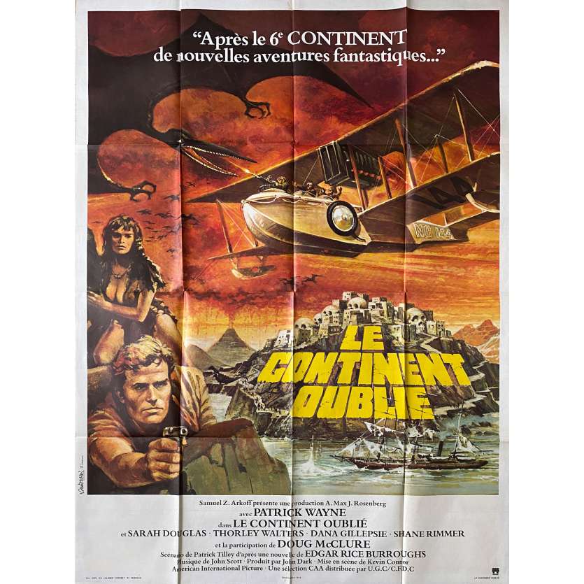 LE CONTINENT OUBLIE Affiche de cinéma- 120x160 cm. - 1977 - Patrick Wayne, Kevin Connor